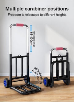 APEX Folding Hand Truck , Moving Hand Truck with Wear-resistant Silent Wheel, Heavy Folding Hand Truck, Truck Cart with Retractable Handle and Toughened Steel Pipe, for Factory Warehouse, Moving Storage and More  - Image 3