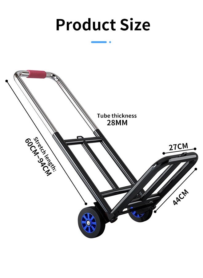 APEX Folding Hand Truck , Moving Hand Truck with Wear-resistant Silent Wheel, Heavy Folding Hand Truck, Truck Cart with Retractable Handle and Toughened Steel Pipe, for Factory Warehouse, Moving Storage and More  - Image 5