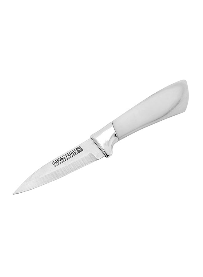 Royalford 8-Piece Knife Set With Rotating Base Stand Silver/Clear - Image 4