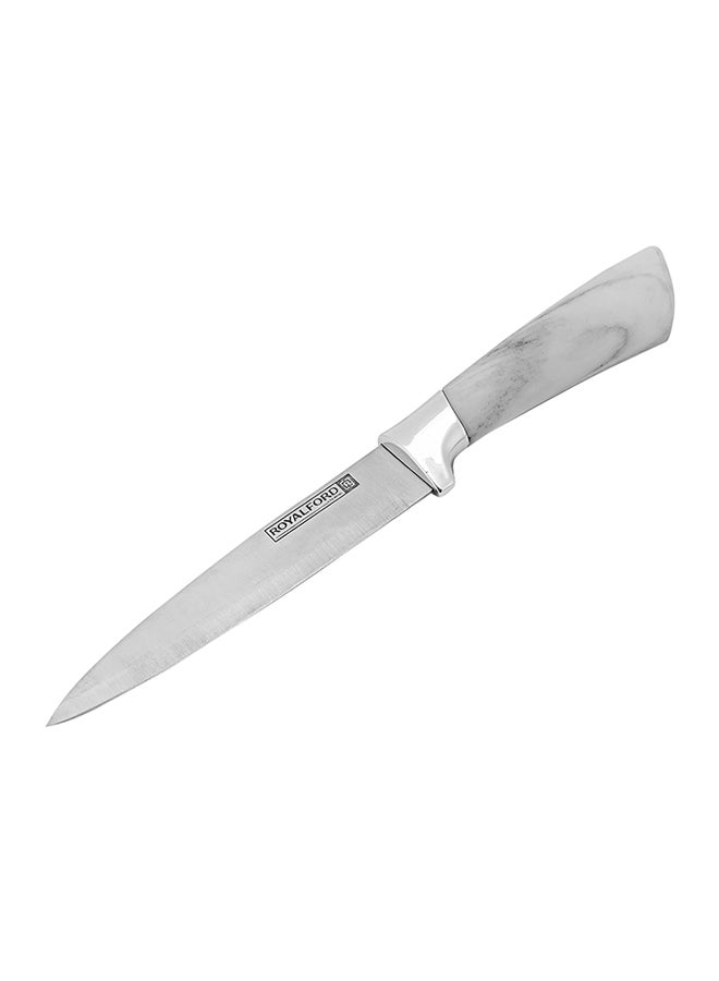 Royalford 8-Piece Knife Set With Rotating Base Stand Silver/Clear - Image 5
