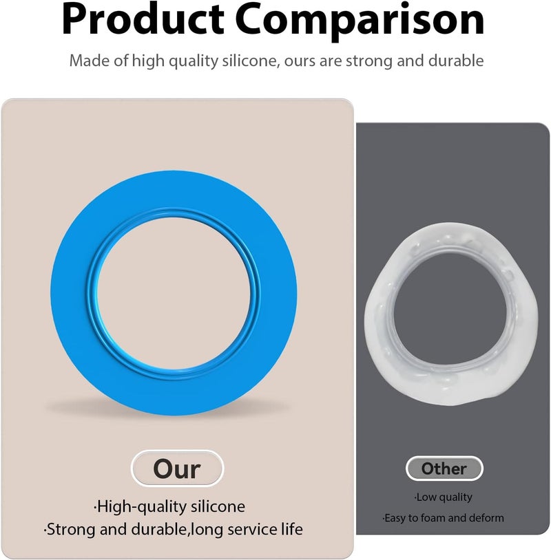 Ullnosoo Flush Valve Seal for American Standard and Eljer Toilet, 3 Pack Toilet Parts for 7301111-0070A Upgraded Silicone Material Flush Valve Replacement Kit Gasket Ring for Champion 4 and Eljer Titan 4 - Image 3