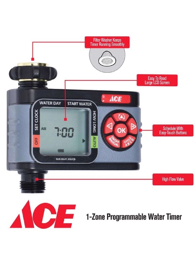 آيس 7005462 مؤقت رقمي للمياه قابل للبرمجة بمنطقة زمنية واحدة سهل التركيب متعدد الألوان 2.2 x 5.11 x 5.43 سم - Image 4