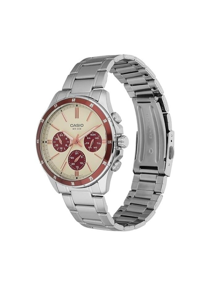 كاسيو - ساعة - MTP-1374D-5A2VDF، فضي، مقاس واحد، سوار - Image 2