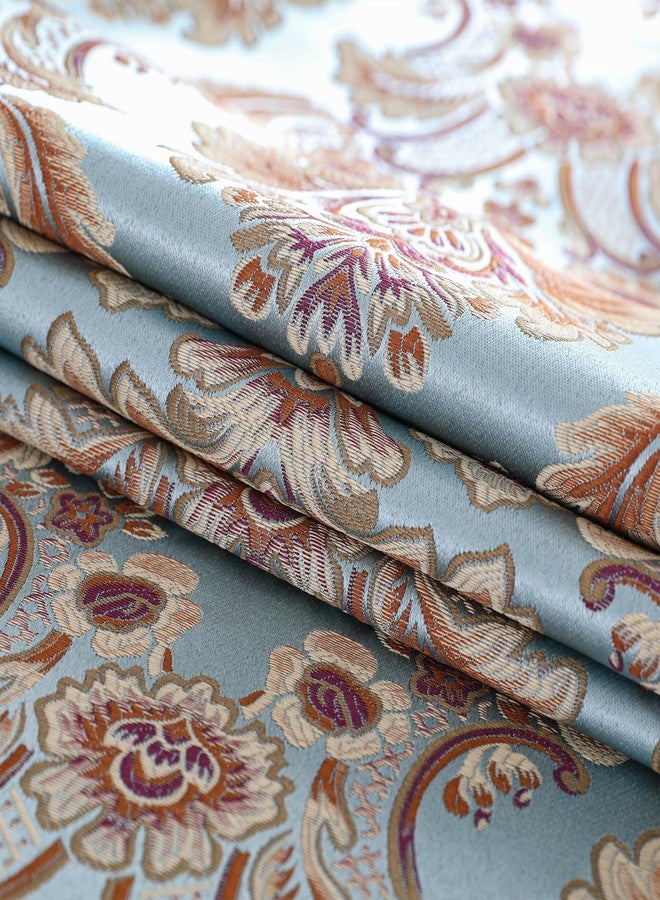 Fhberni Luxury Vintage Table Runner Embroidery Jacquard Fabric with Multi-Tassels Table Runners for Dining Room Dresser Wedding Holiday Party Fireplace Decorations-Blue, 13x90 inch - Image 3
