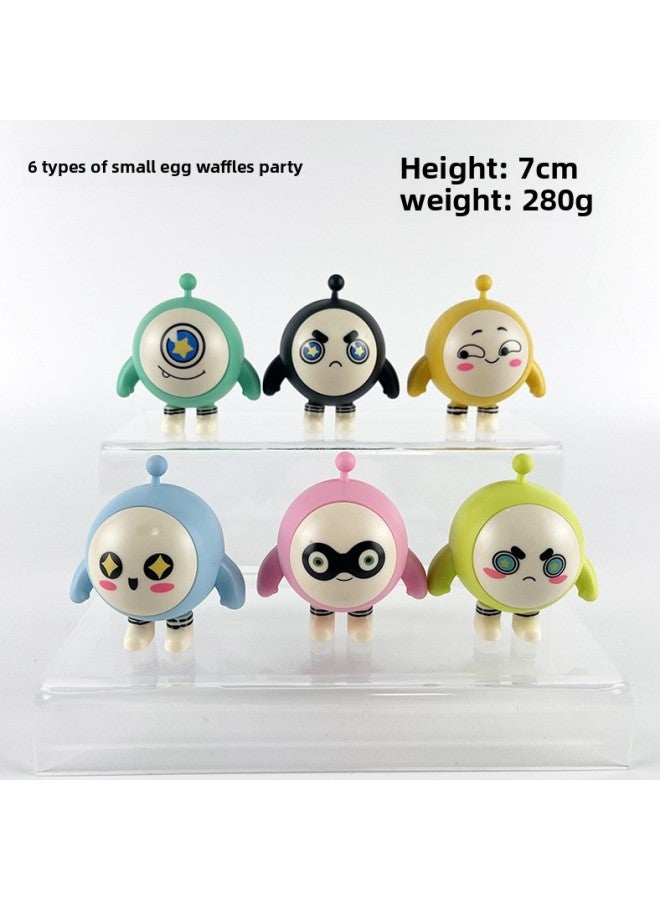 6 Egg Guy Party Decoration Keychain Pendant Cute Doll Cartoon Model Wholesale-Color:Colorful Small Size Egg (bag)