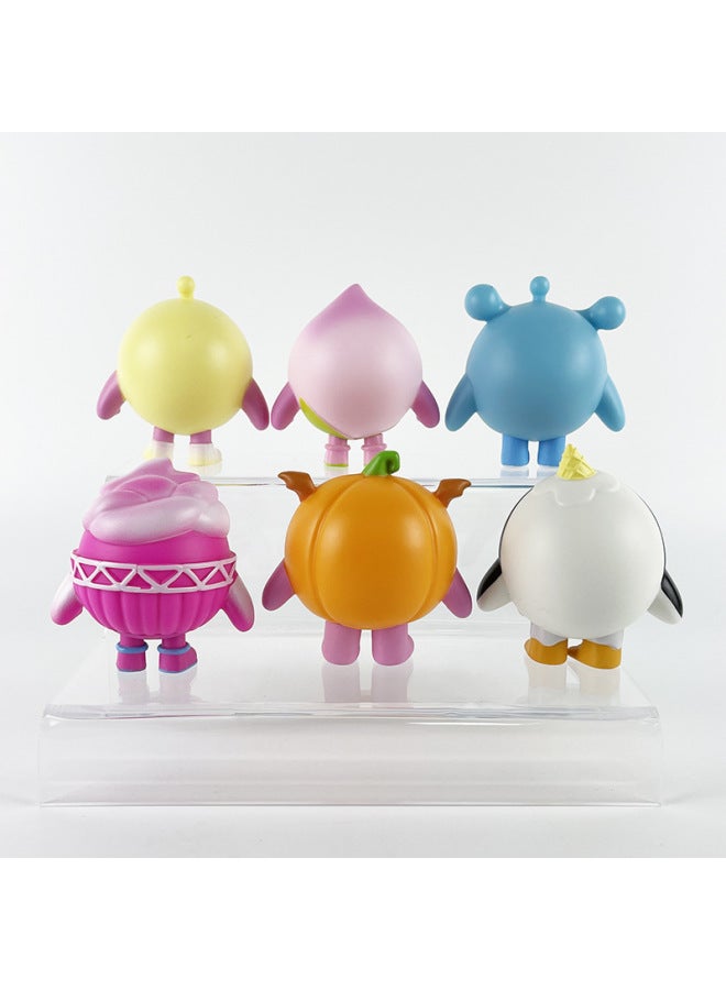 6 Egg Guy Party Decoration Keychain Pendant Cute Doll Cartoon Model Wholesale-Color:Colorful Small Size Egg (bag)