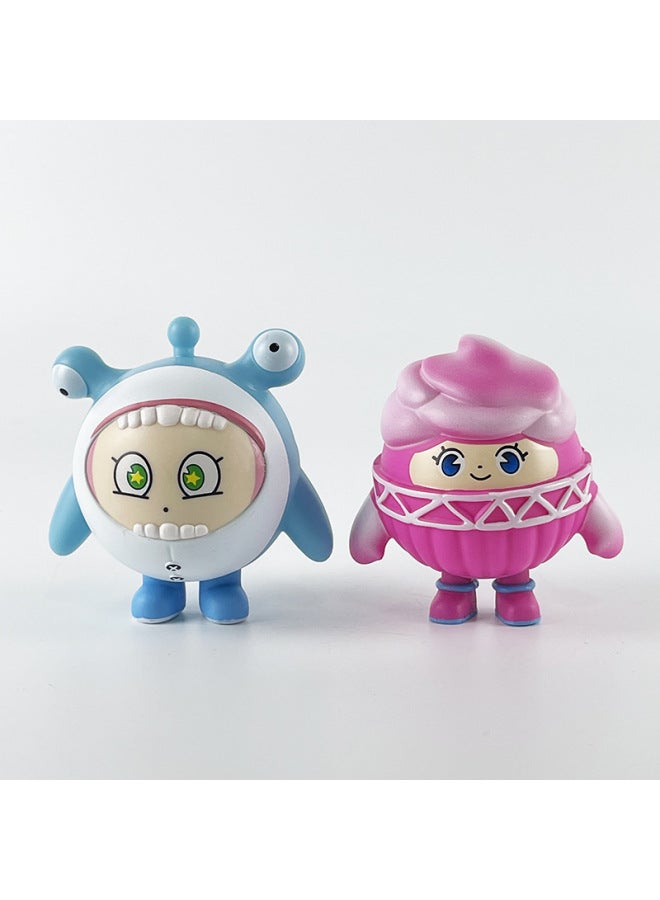 6 Egg Guy Party Decoration Keychain Pendant Cute Doll Cartoon Model Wholesale-Color:Colorful Small Size Egg (bag)