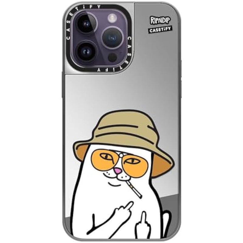 Casetify Mirror Case for iPhone 14 Pro Max 【RipNDip Colab/Reflective / 4.9ft Drop Protection/Compatible with Magsafe】 - Nermal S Thompson - Silver on Silver - Image 2