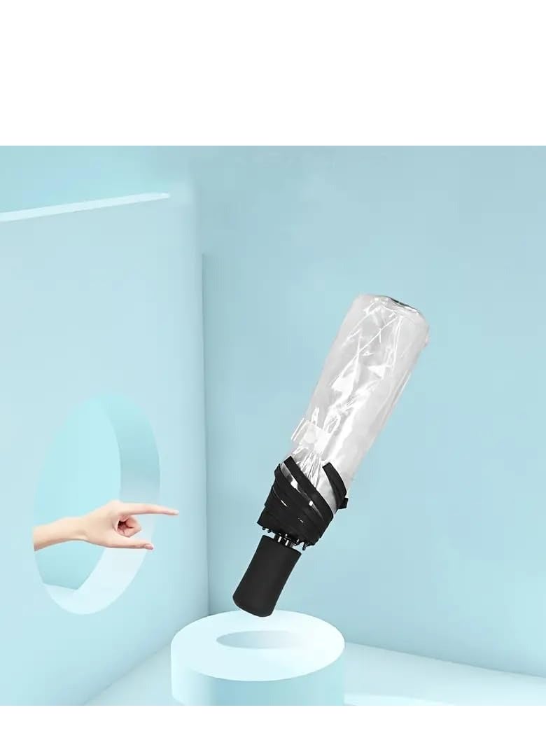 SUNCARE Transparent Umbrella for Rain - Automatic Open Close Clear Umbrella Folding Umbrella Travel Umbrella with Transparent Canopy Windproof design, and Comfortable Handle for Men & Women - Image 2