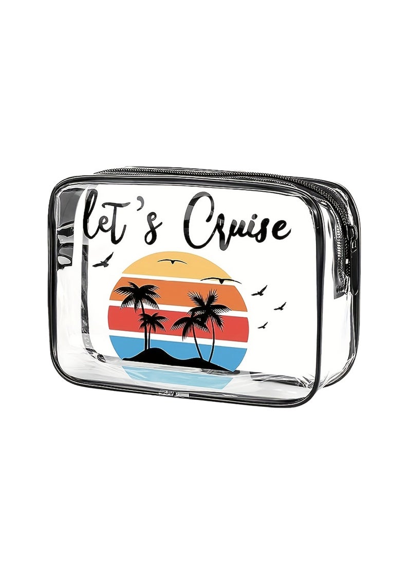 Survival Cosmetic Bag For Women Girl PVC Clear Toiletry Bag Waterproof Makeup Travel Bag - Image 1