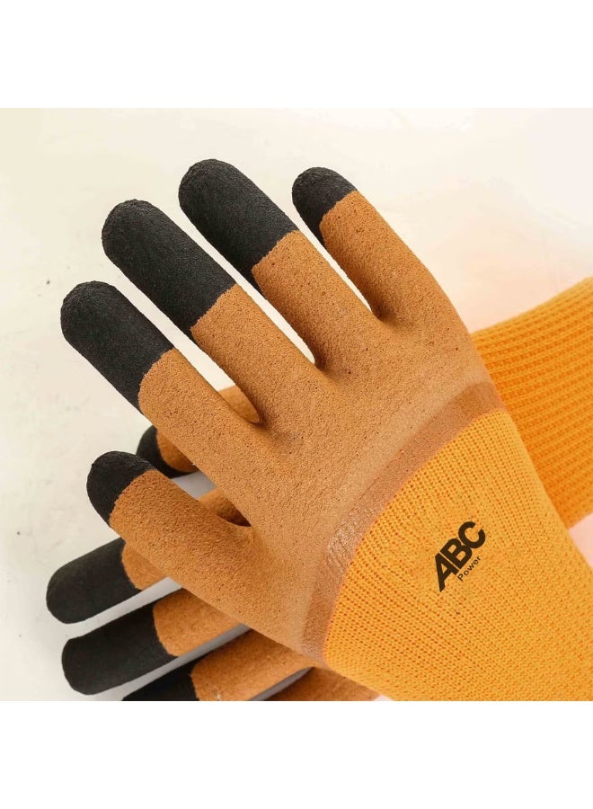 ABC Heavy Duty Work Safety Gloves , Anti Slip Grip, Durable Fabric with Coated Fingertips, Protective Gloves for Construction, Maintenance, Gardening & Industrial Use - Image 2