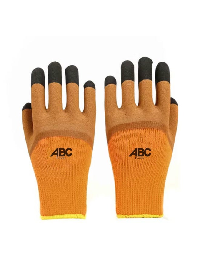ABC Heavy Duty Work Safety Gloves , Anti Slip Grip, Durable Fabric with Coated Fingertips, Protective Gloves for Construction, Maintenance, Gardening & Industrial Use - Image 1