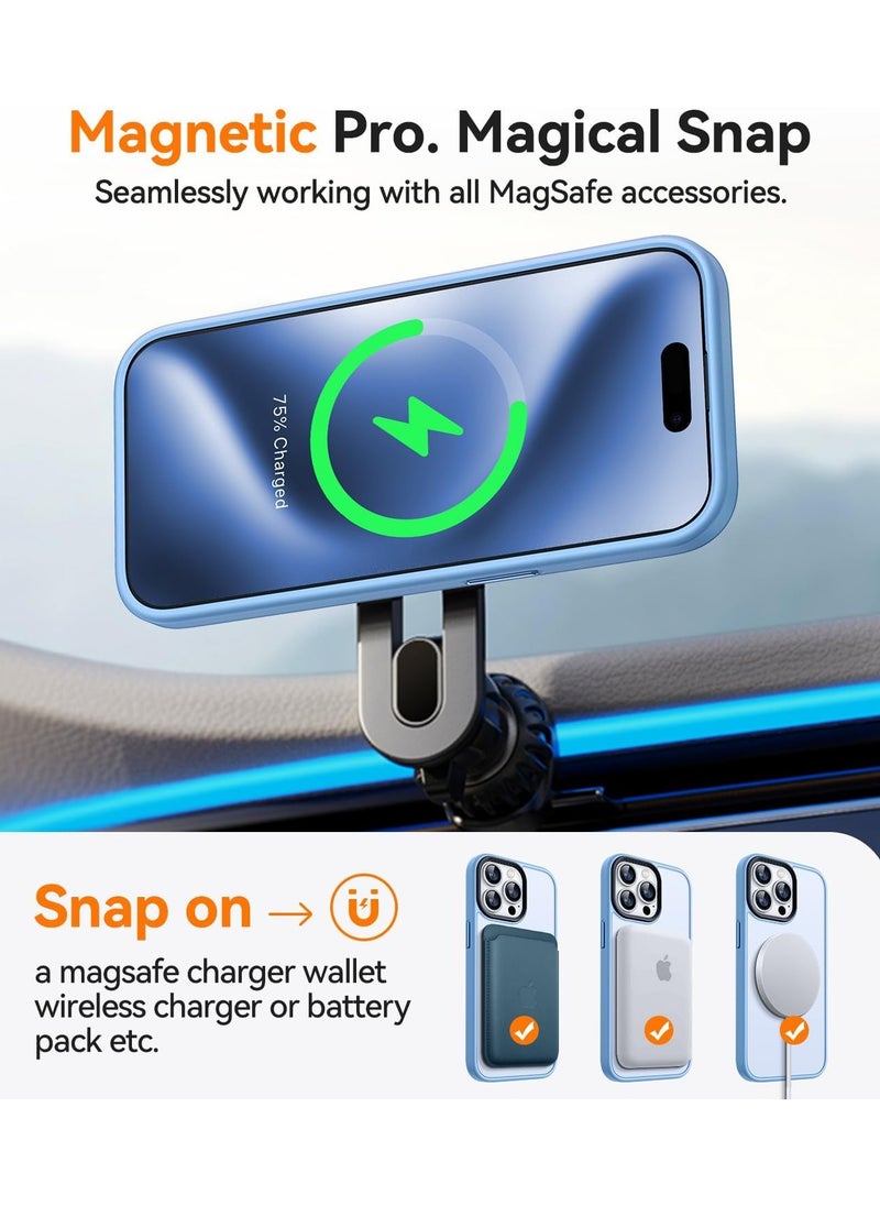 Magnetic Case For iPhone 11 Pro Max Case Compatible with MagSafe Military Grade Protection Shockproof Translucent Matte Case Anti Scratch Shockproof Phone Case (Light Blue)