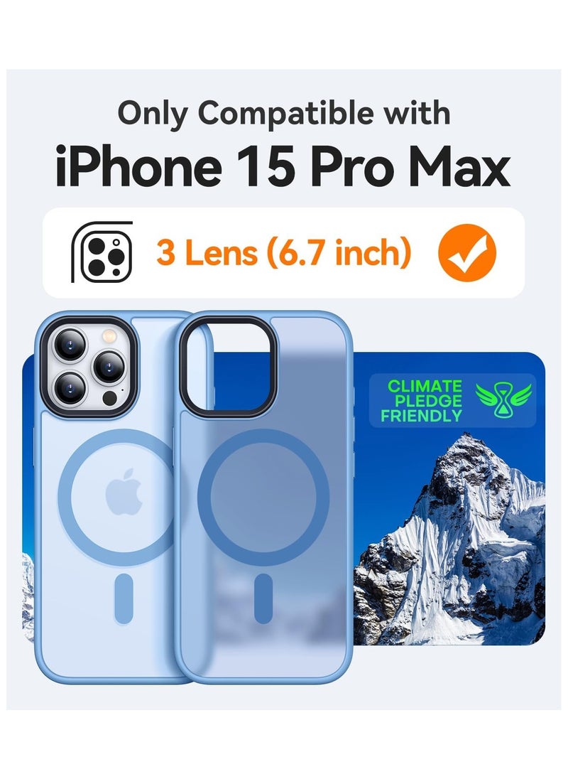 Magnetic Case For iPhone 11 Pro Max Case Compatible with MagSafe Military Grade Protection Shockproof Translucent Matte Case Anti Scratch Shockproof Phone Case (Light Blue)