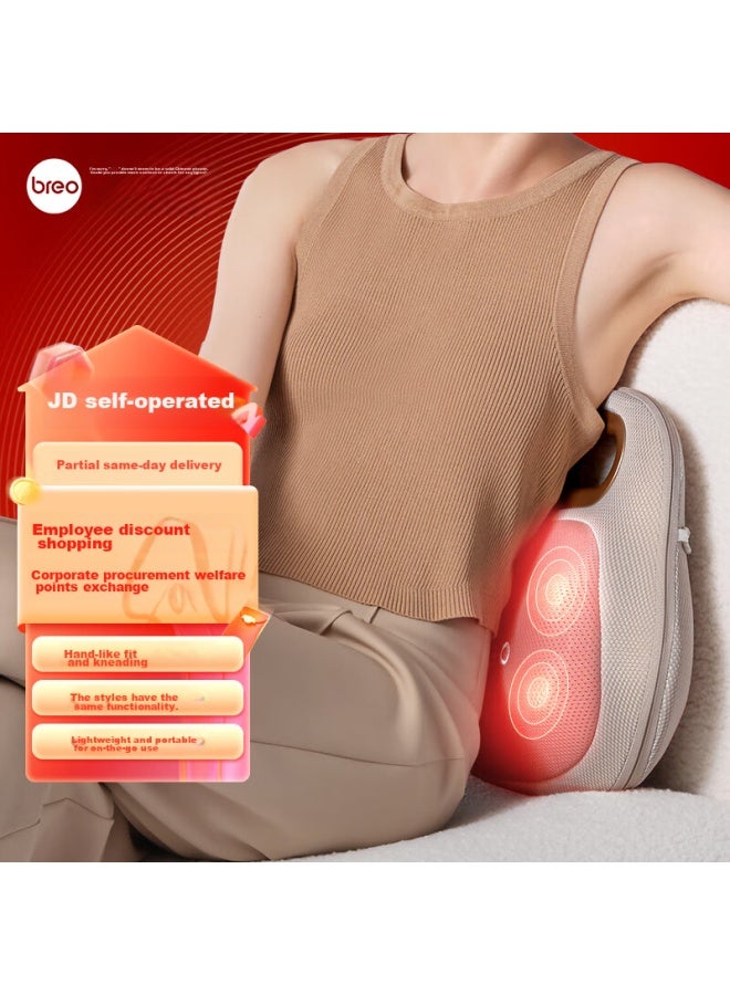 Breo Back Lite Massage Pad Back Massager Shoulder Leg Back Cervical Spine Massage Device Kneading Heating Pad, Birthday And Holiday Gift For Parents, Boyfriend, Girlfriend - Image 1