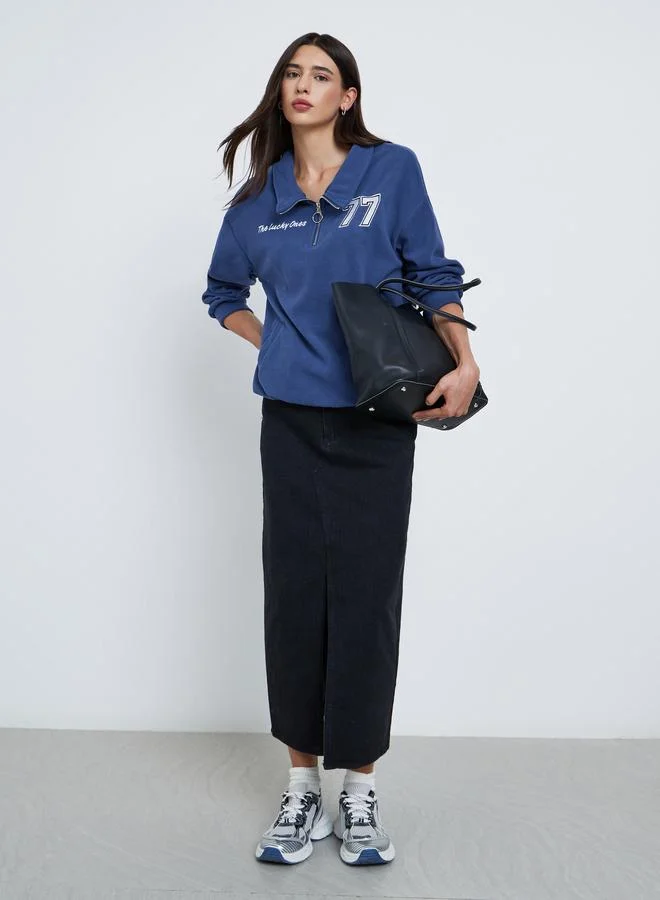 ستايلي سويت شيرت واسع من بولار فليس