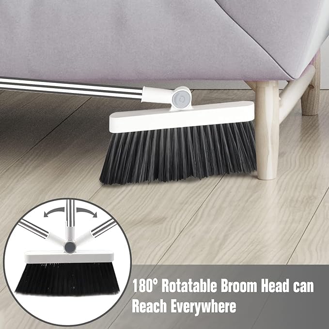 Mammoth 3 Colors dust pan Combo Long Handle Lobby Brooms dustpans Set for Home Office - Image 3