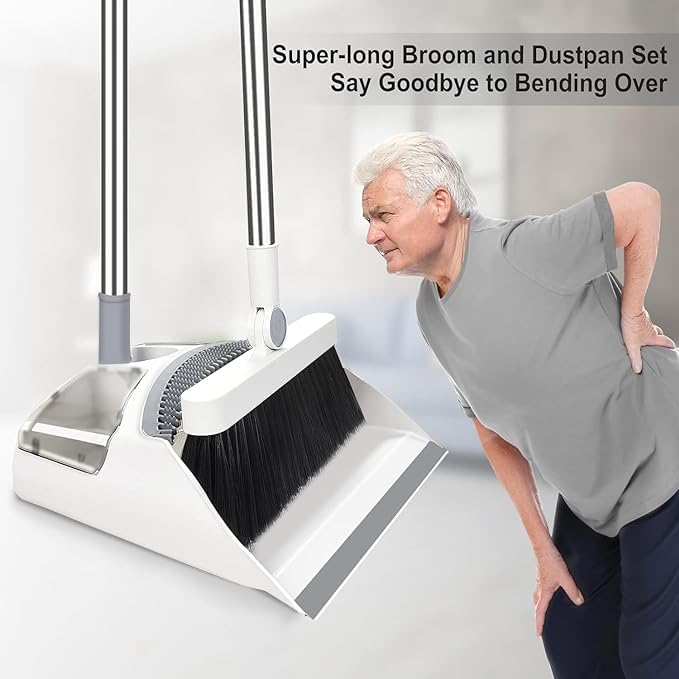 Mammoth 3 Colors dust pan Combo Long Handle Lobby Brooms dustpans Set for Home Office - Image 5