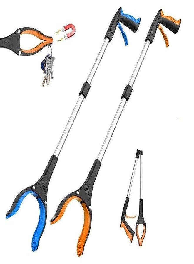 TONSYL Grabber Reacher Tool 33" with Strong Grip Magnetic, Trash Picker Grabber 360° Rotating Anti-Slip Jaw for Elderly, Lightweight Grabbers, Trash Claw Grabber Mobility Aid Tool (3 Multicolor) - Image 1