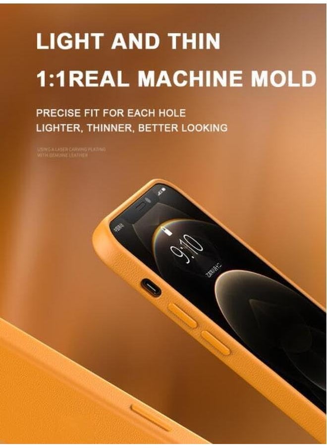 erorex Lanyix Iphone 14 Pro Leather Case With Mag Safe Protective Cover Hard Pc Leather Magnetic Shockproof Cases Military Grade Anti Drop For Iphone 14 Pro Phone Case Brown  - Image 5