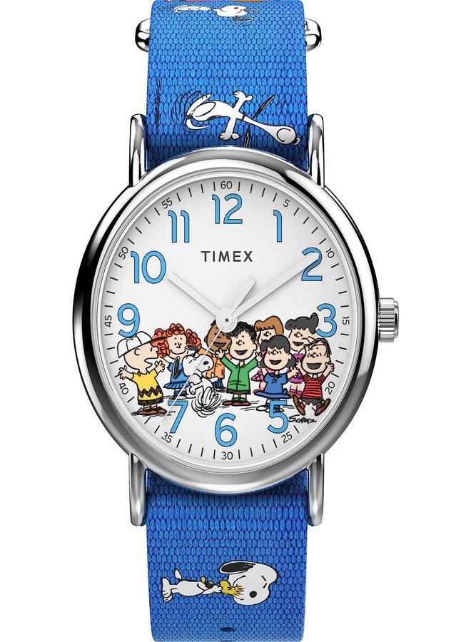 Timex Women's Weekender Seasonal 38mm Watch - Blue Strap White Dial Silver-Tone Case, Blue, Modern - Image 1