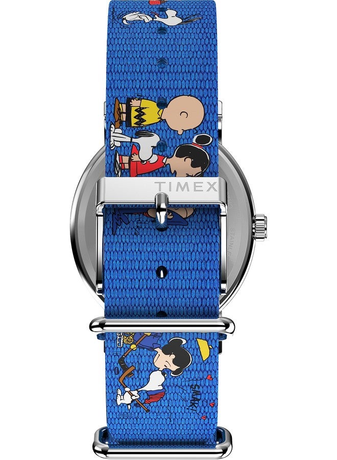 Timex Women's Weekender Seasonal 38mm Watch - Blue Strap White Dial Silver-Tone Case, Blue, Modern - Image 3