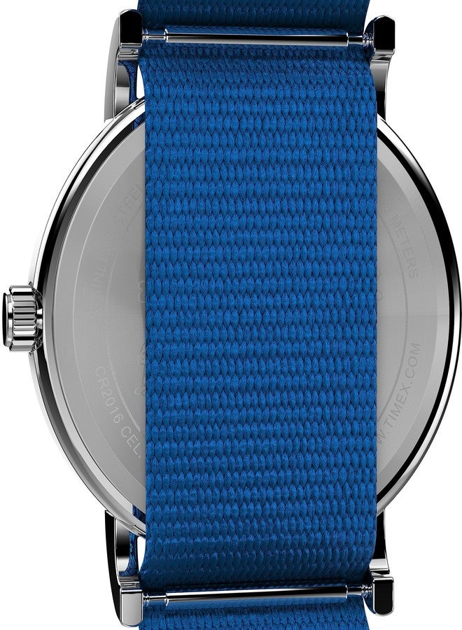 Timex Women's Weekender Seasonal 38mm Watch - Blue Strap White Dial Silver-Tone Case, Blue, Modern - Image 5