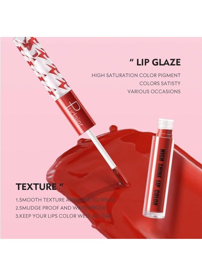 pudaier - High Shine Lip Gloss with Clear Fixed Color Lip Oil, Up to 12 Hours Long Lasting Dual Ended Liquid Lipstick, Lightweight and Non Sticky, 2ml (01) - Image 1