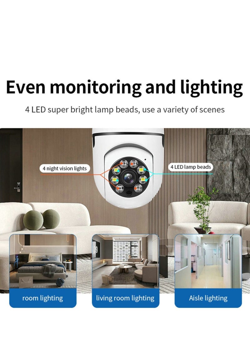 ELTRAZONE 360° WiFI camera Light Bulb Home Security Cam Wireless Night Vision CCTV Monitor  - Image 3