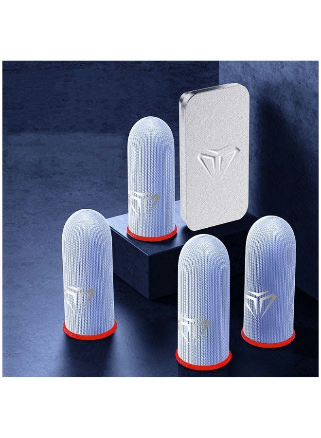 FlyDigi 4 Piece Gaming Finger Sleeve Gloves - Gaming Finger Sleeve 0.3mm Fiber Seamless Thumbtip Sleeve for Mobile Gaming Sweat Resistant for PUBG/Cod/LOL/ROS Gaming Finger Sleeve (with Box) - Image 1