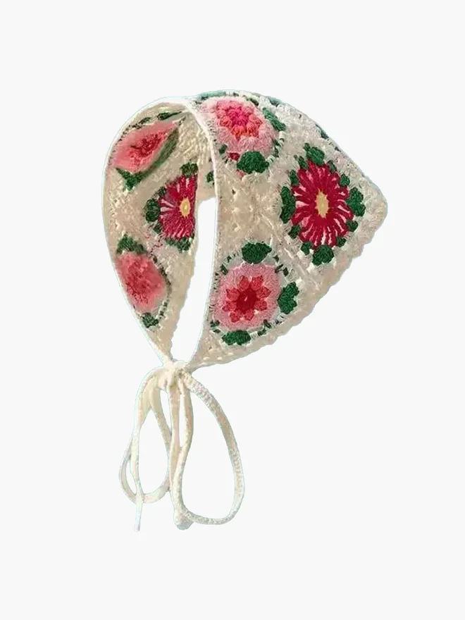 Styli Crochet Floral Head Scarf
