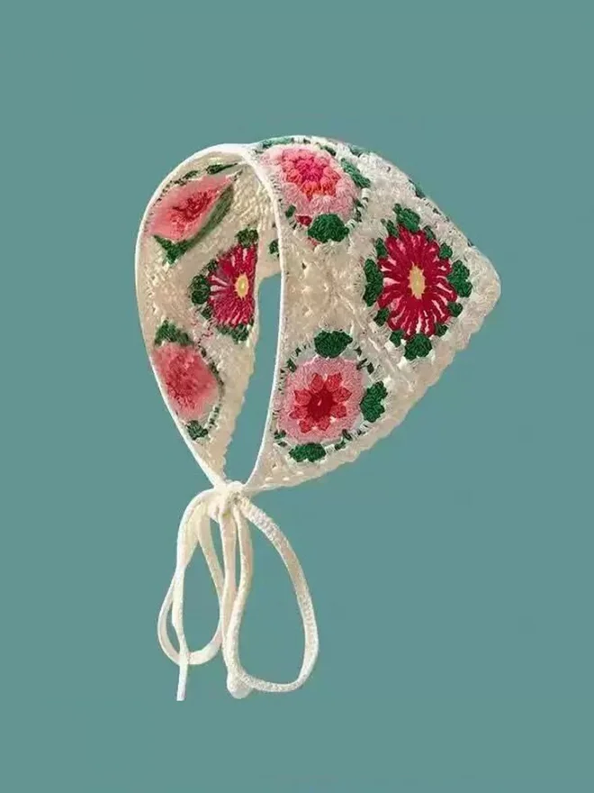 Styli Crochet Floral Head Scarf