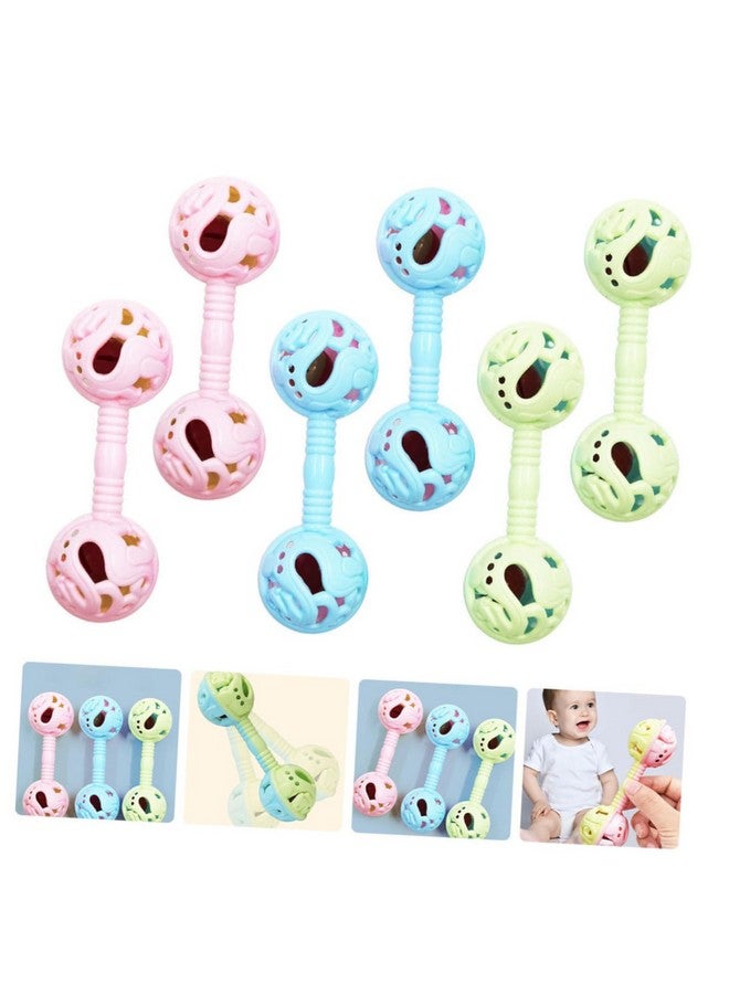 Toyvian 6pcs Rattle The Bell Newborn Rattle Teething Bell Rattle Toy Infant Rattle Plaything Dumbbell Rattle Plaything Puzzle Baby Plastic Crank - Image 5