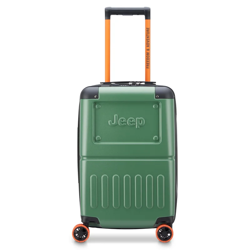Jeep Jh002B 55 cm Hardcase 4 Double Wheel  Expandable Cabin Lugggae  Trolley Green