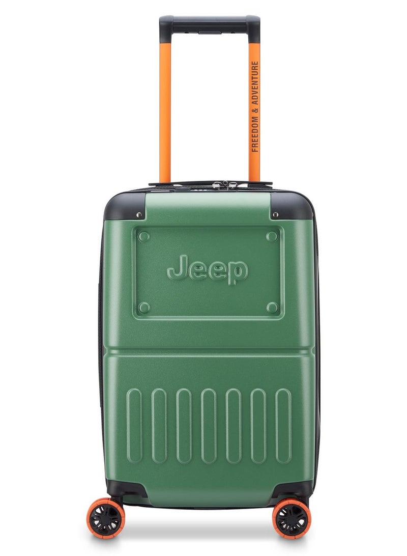 Jeep Jh002B 55 cm Hardcase 4 Double Wheel  Expandable Cabin Lugggae  Trolley Green - Image 1