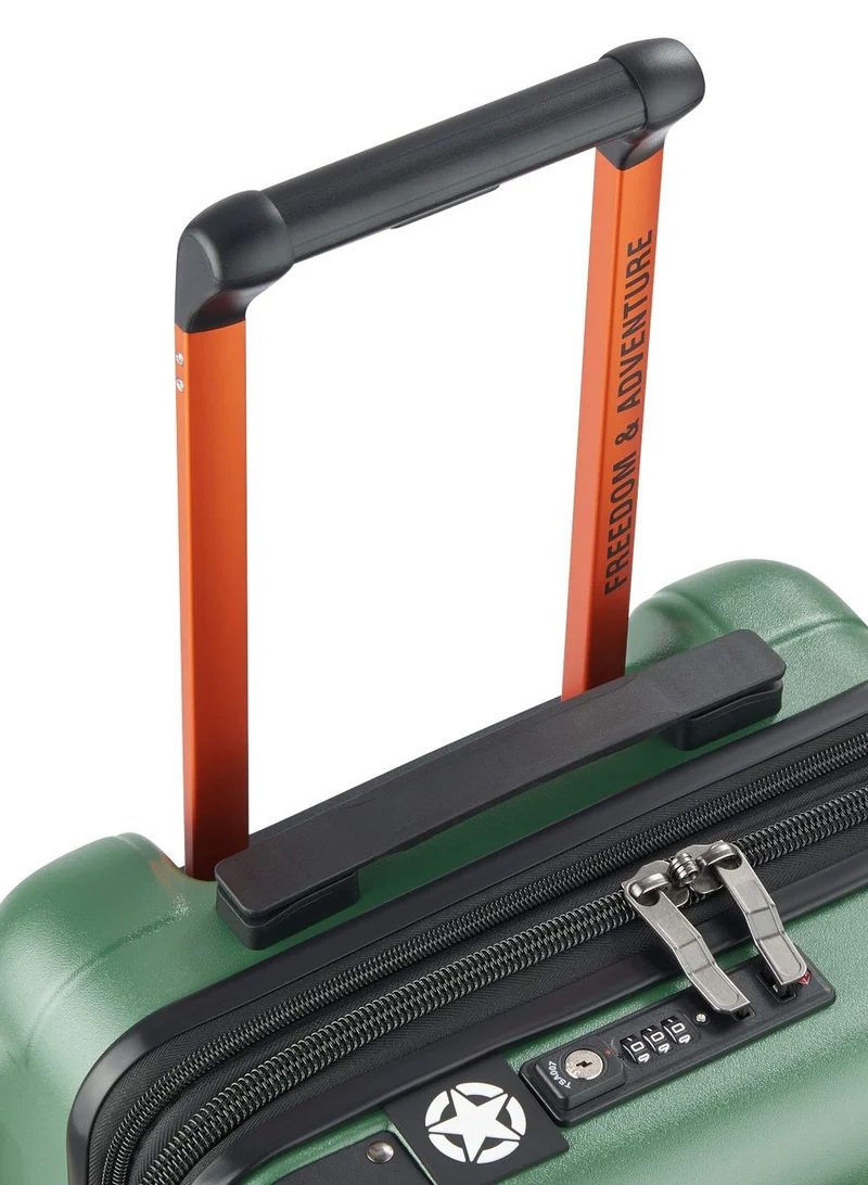 Jeep  Jh002B 55 cm Hardcase 4 Double Wheel  Expandable Cabin Lugggae  Trolley Green  | Best Price UAE
