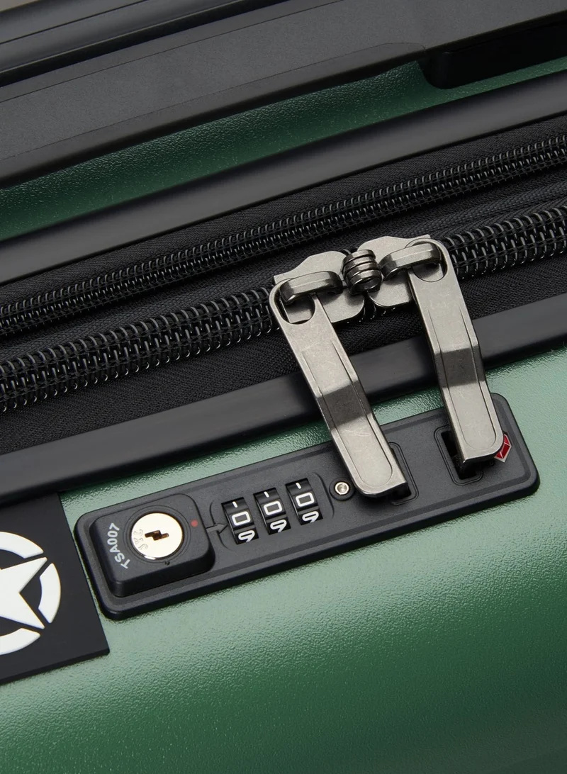 Jeep  Jh002B 55 cm Hardcase 4 Double Wheel  Expandable Cabin Lugggae  Trolley Green  | Best Price UAE