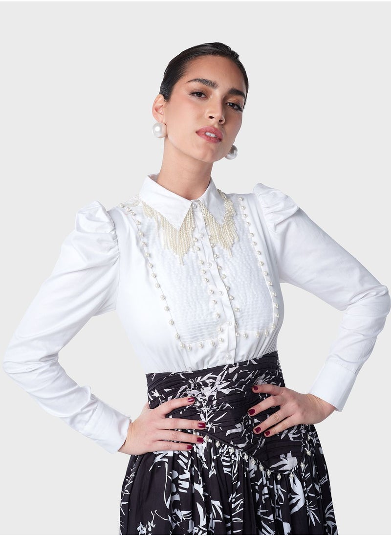 Threadz by Ajooni Ruched Waist Printed Dress  - Image 3