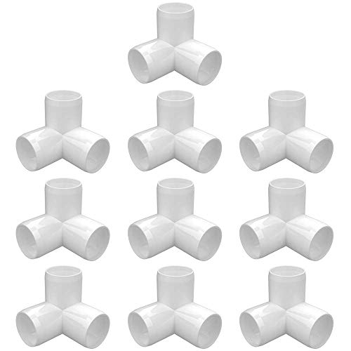 letsFix 1/2" PVC Fittings 3 Way (10-Pack) Furniture Grade, Elbow Connector, Heavy Duty for DIY Furniture, Frames, UV Resistant - Compatible with 1/2" Schedule 40 PVC Pipes‌ - Image 1
