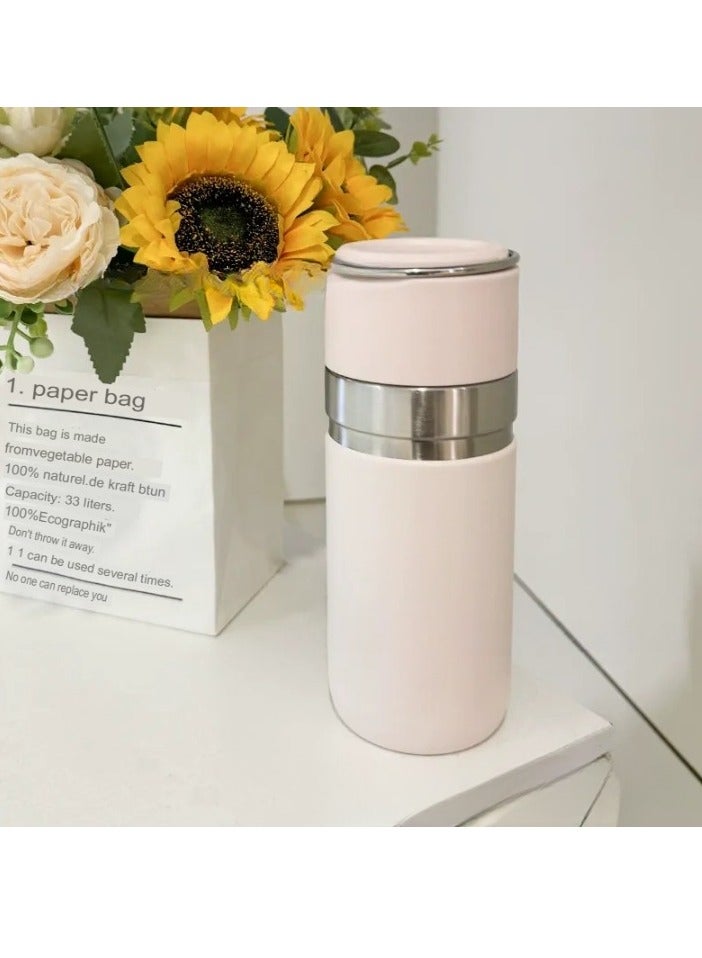 Stanley Thermos Flask, Stainless Steel Coffee Cup, Sturdy And Durable Vacuum Insulated Bottle, Portable Durable Travel Mug For Coffee, Tea, Water, (1pc, Light Pink) - Image 2