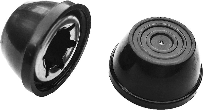 Quadrapoint Hub Cap Replacement Compatible with Most Weber Charcoal Kettle Grills Retainer Cover Genesis Kenmore Part 987101 | Fits 3/8-inch Axles (2-Pack, Black) - Image 1