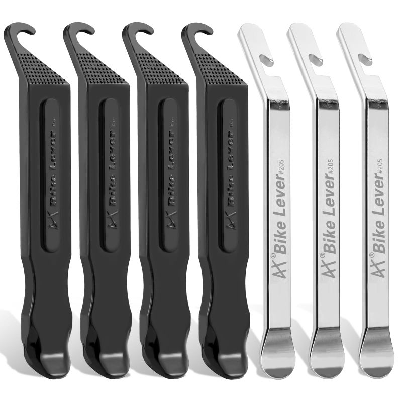 Tragoods Bike Tire Levers Ultra Strong PC Plastic Bicycle Tire Removal Changing Tool and Stainless Steel Levers for Road or Mountain Bike Tires Set of 7 - Image 3
