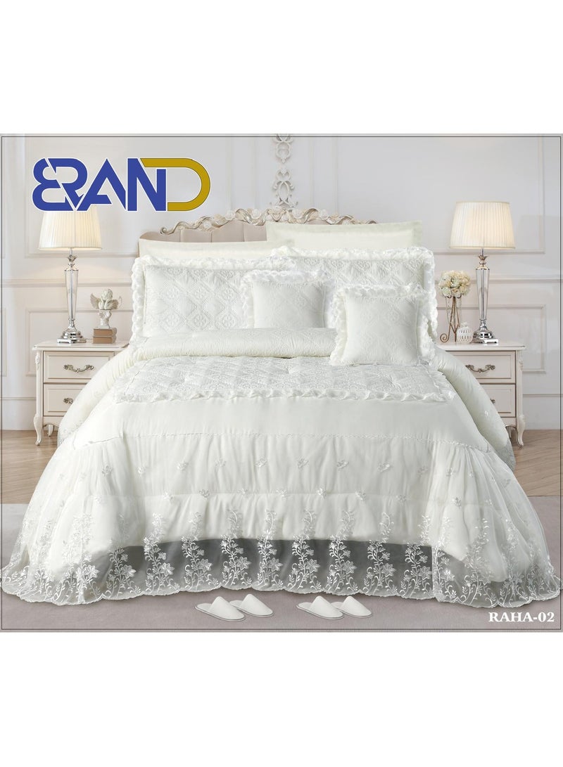 Bridal bedspread for two people, 8-piece event set, quilt size 240 x 260 cm  - Image 1