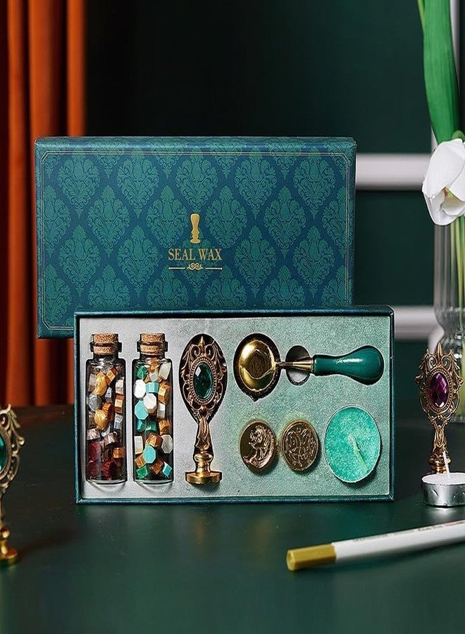 KLIVE Wax Seal Stamp | Seal | Wax Seal | Wax Seal Kit | Wax Stamp | with Sealing Wax Beads, Candle, Wax Melting Spoon, Wooden Handle Stamp for Craft, Fine Gift Box - Image 5