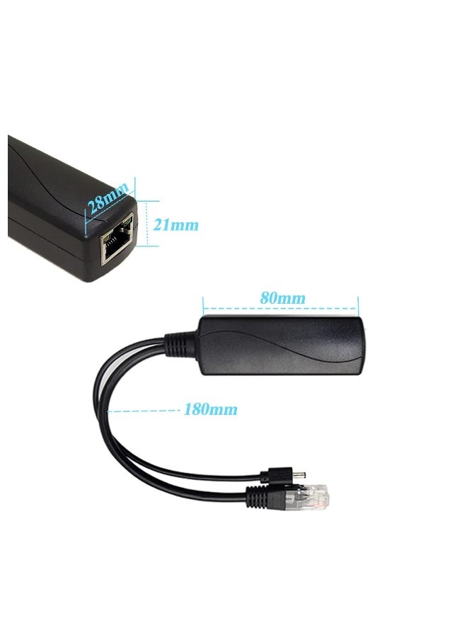 Generic Gigabit PoE Splitter 12V 2A Output with IEEE 802.3af/at Standard Compliant 10,100,1000Mbps Power over Ethernet Splitter Adapter for Security Camera CCTV Surveillance 5.5x2.1mm DC Plug Cable (PS5712TG)  - Image 5