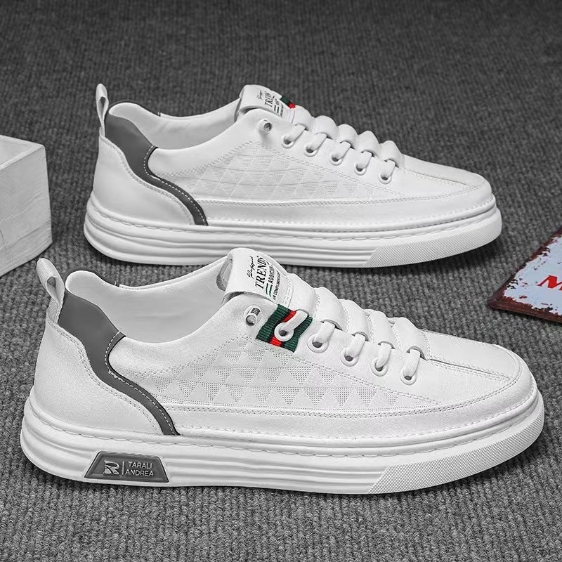 Summer New Breathable All-match White Shoes Mens Shoes Lightweight Soft Sole Non-slip Slip-on Sports Sneakers Casual Shoes khakis - Image 2