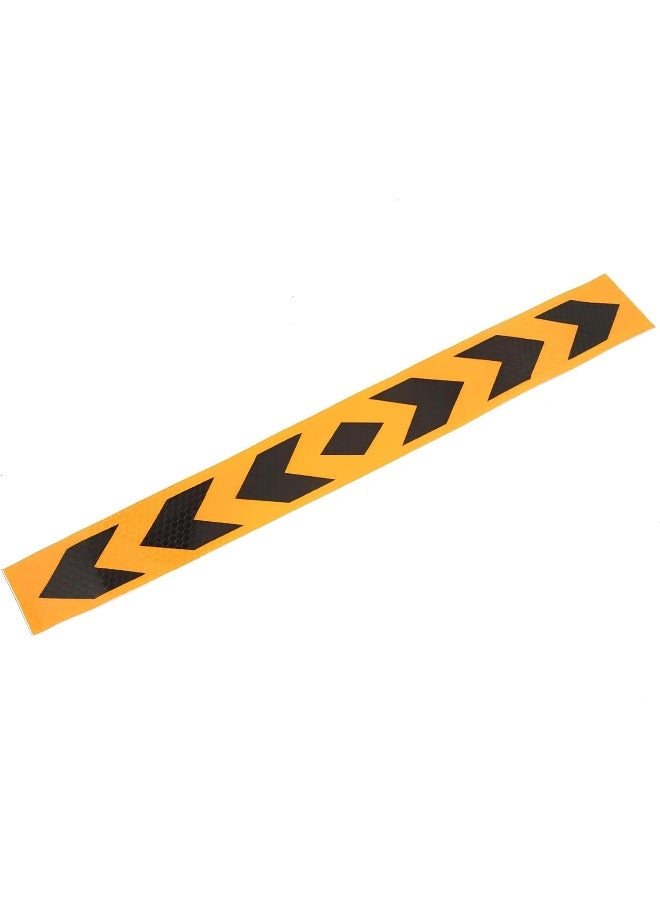 Biella 85Cm Visibility Waterproof Orange Black Arrow Printed Self-Adhesive Fluorescence Reflective Warning Stickers For Vehicle 4 Inch Orange Colour - Image 1
