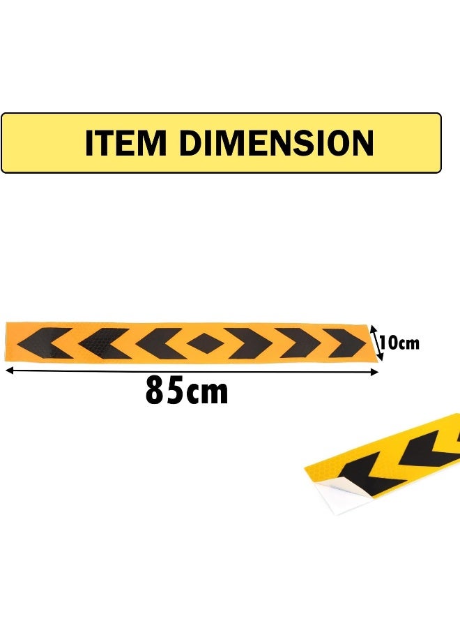 Biella 85Cm Visibility Waterproof Orange Black Arrow Printed Self-Adhesive Fluorescence Reflective Warning Stickers For Vehicle 4 Inch Orange Colour - Image 2