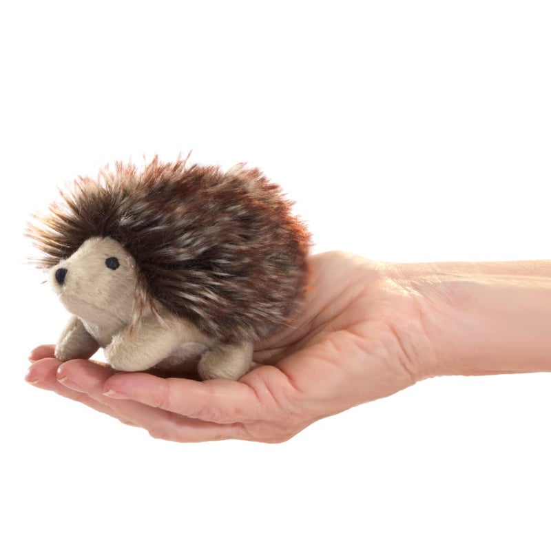 Folkmanis Mini Hedgehog Finger Puppet, Brown, 1 EA - Image 1