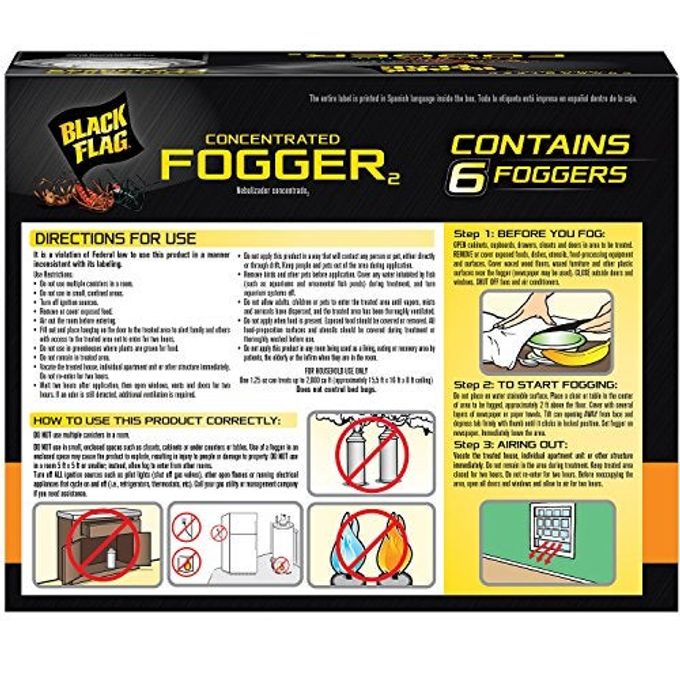 Black Flag Concentrated Fogger, 6 Count-1.25 Ounce Cans, Indoor Insecticide, 1 Pack - Image 2